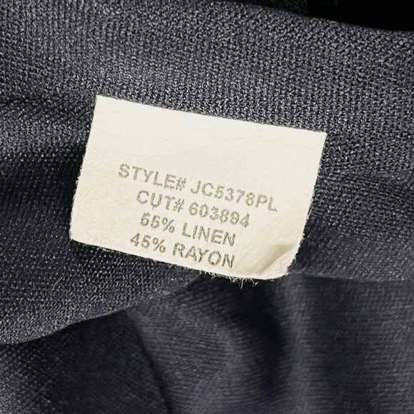 Eva Franco Linen Navy and White Checkered Halter Dress with Pockets - Picture 8 of 8